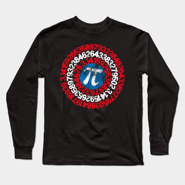 Math Superhero Captain Pi Mathematics Gift Long Sleeve T-Shirt by Xeire